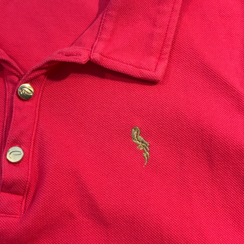 Pappagallo Bright Pink Polo Dress Sleeveless Large Cotton Golf Tennis - Picture 4 of 7